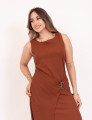 Vestido Paola Longuete Marrom