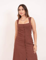 Vestido Emma Linho Marrom