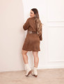 Vestido Charlote Suede Caqui