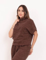Blusa Romana Moletinho Marrom