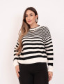 Tricot Mousse Listrado Preto