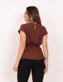 Blusa Crepe Drapeada Marrom