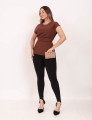 Blusa Crepe Drapeada Marrom