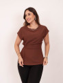 Blusa Crepe Drapeada Marrom
