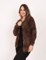 Cardigan Tricot Mousse Marrom