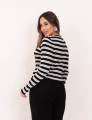 Blusa Tricot Listras Preto