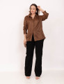Camisa Suede Botões Marrom