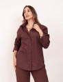 Camisa Tricoline Gola Vinho