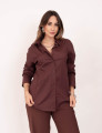 Camisa Tricoline Gola Vinho