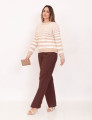 Tricot Mousse Listrado Bege
