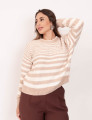 Tricot Mousse Listrado Bege