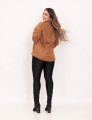 Camisa Suede Botões Caramelo