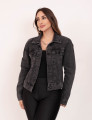 Jaqueta Jeans Preto Estonado