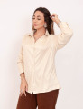 Camisa Suede Botões Creme
