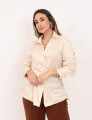 Camisa Suede Botões Creme
