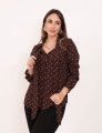 Camisa Crepe Poá Marrom