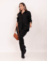 Camisa Tricoline Gola Preto