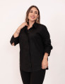Camisa Tricoline Gola Preto