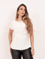 Blusa Crepe Drapeada Creme