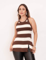 Blusa Tricot Listras Marrom