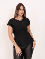 Blusa Crepe Drapeada Preto