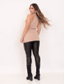 Blusa Tricot Fenda Bege