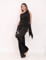 Blusa Assimétrica Cetim Preto