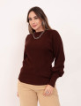 Tricot Lorena Texturizado Marrom