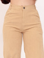 Calça Reta Cotelê Bege