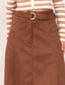 Saia Longuete Suede Caramelo