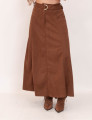 Saia Longuete Suede Caramelo