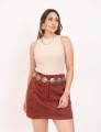 Short Saia Suede Ferrugem