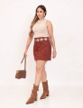 Short Saia Suede Ferrugem