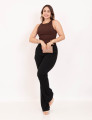  Cropped Amni Canelado Marrom