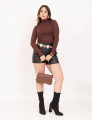 Blusa Franzido Gola Marrom
