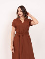 Vestido Maya Viscolinho Marrom