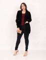 Cardigan Tricot Suede Preto