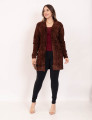 Cardigan Tricot Suede Marrom