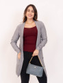 Cardigan Tricot Texturizado Cinza