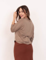 Blusa Malha 7/8 Caqui