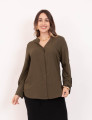 Camisa Gola Padre Botões Verde