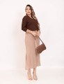 Blusa Malha 7/8 Marrom