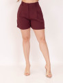 Short Alfaiataria Pregas Vinho