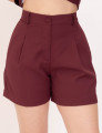 Short Alfaiataria Pregas Vinho