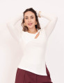 Blusa Canelada Recorte Off