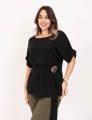 Blusa Viscose Faixa Preto