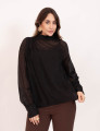 Blusa Voal Drapeado Preto