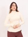 Blusa Franzido Gola Creme
