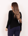 Blusa Canelada Recorte Preto