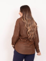 Camisa Resinada Bolso Marrom